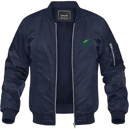 Men's  Seminis  Logo  Lightweight Bomber Jacket Windbreaker Softshell Varsity Jacket Coat