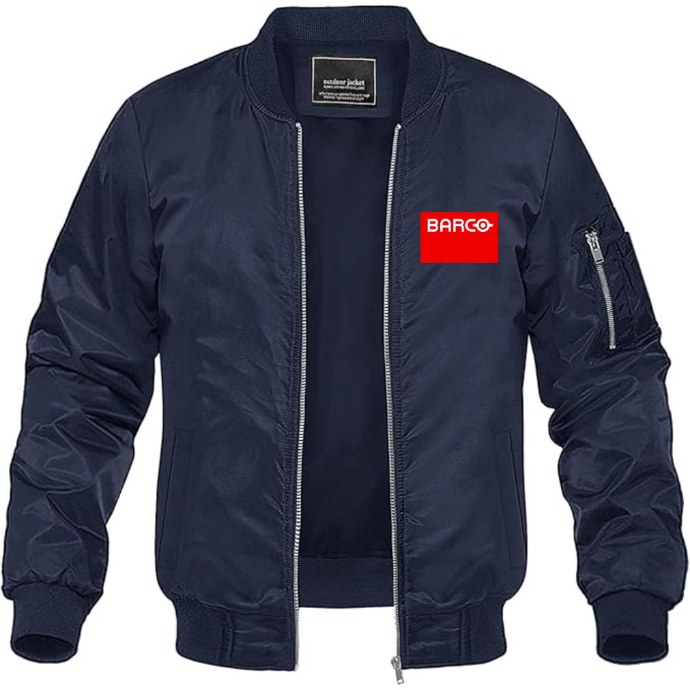 Men's Barco Logo Lightweight Bomber Jacket Windbreaker Softshell Varsity Jacket Coat (Copy)