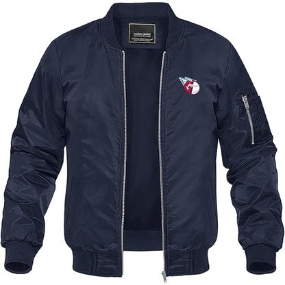 Men's Cleveland Guardians  Logo Lightweight Bomber Jacket Windbreaker Softshell Varsity Jacket Coat