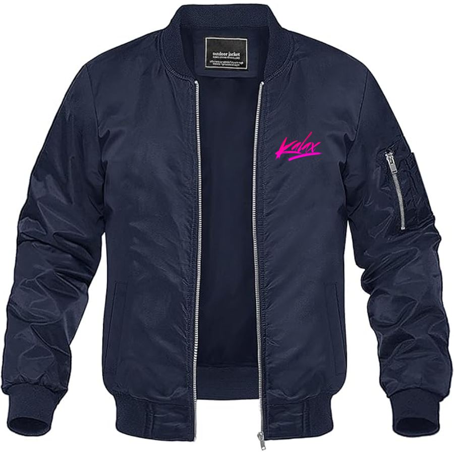 Men's Kalax Logo  Lightweight Bomber Jacket Windbreaker Softshell Varsity Jacket Coat