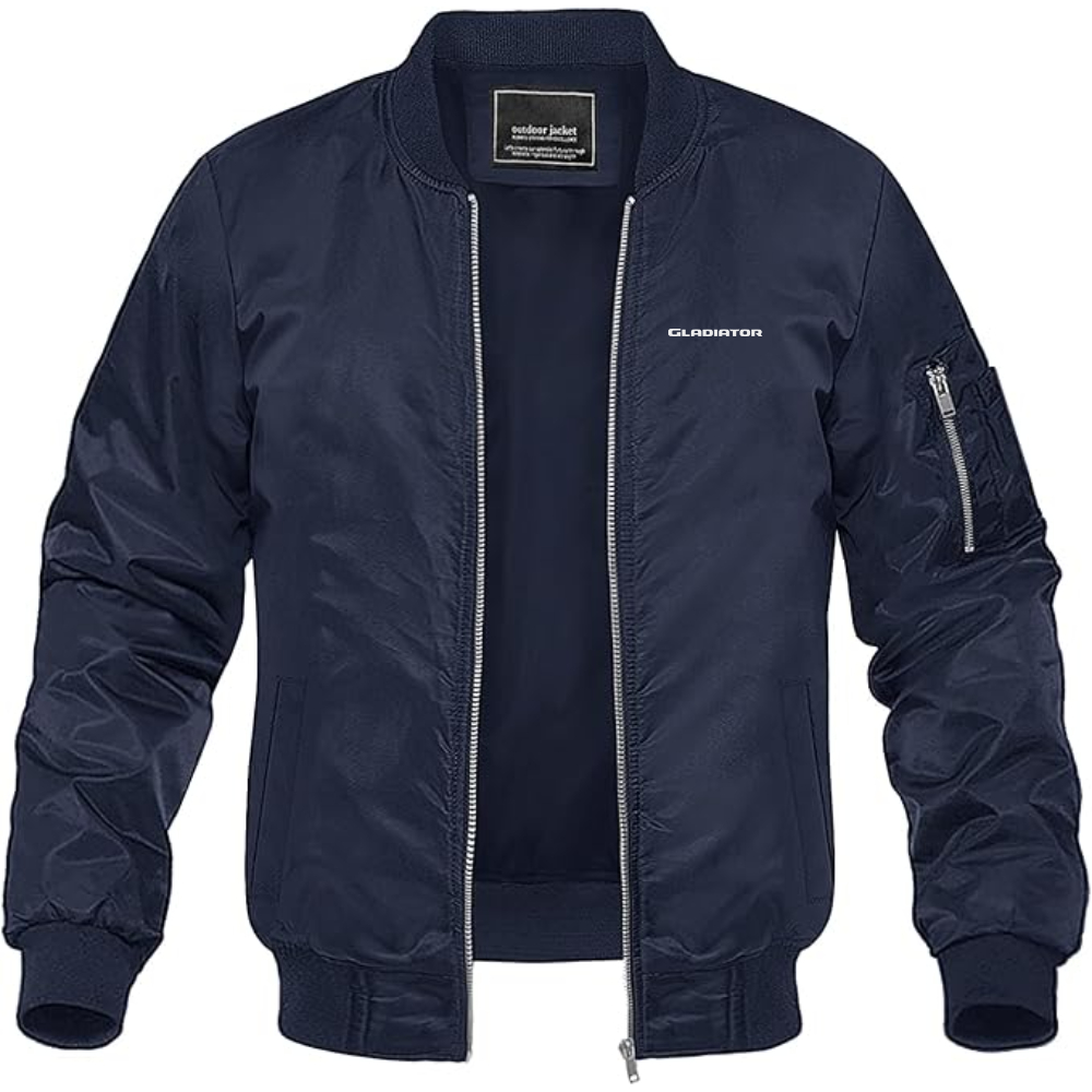 Men's Jeep Gladiator Logo Lightweight Bomber Jacket Windbreaker Softshell Varsity Jacket Coat