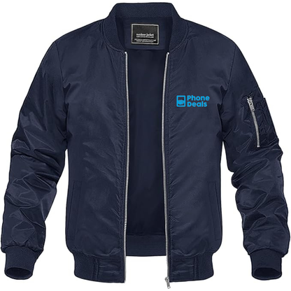 Men's MrPhoneDeals Logo Lightweight Bomber Jacket Windbreaker Softshell Varsity Jacket Coat