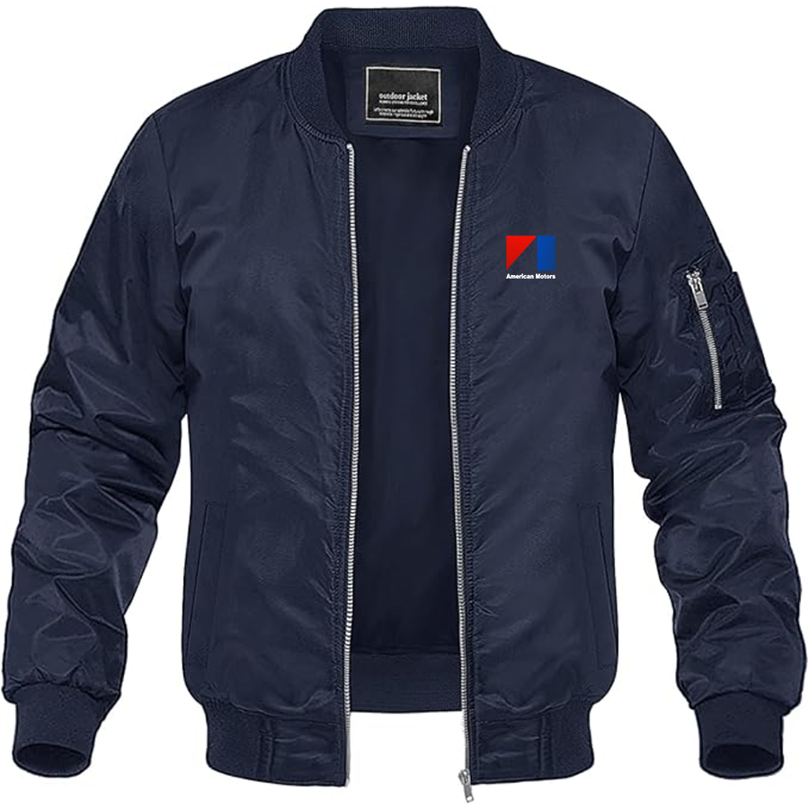 Men's AMC Logo Lightweight Bomber Jacket Windbreaker Softshell Varsity Jacket Coat