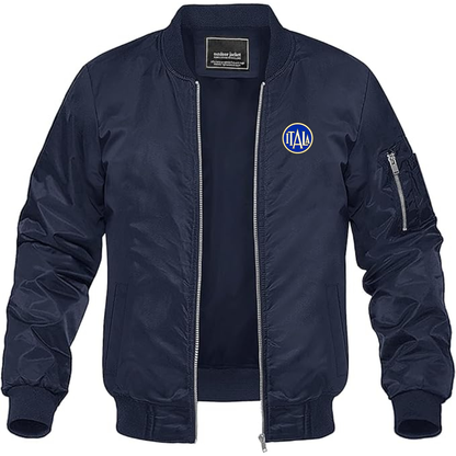 Men's  Itala Logo Lightweight Bomber Jacket Windbreaker Softshell Varsity Jacket Coat
