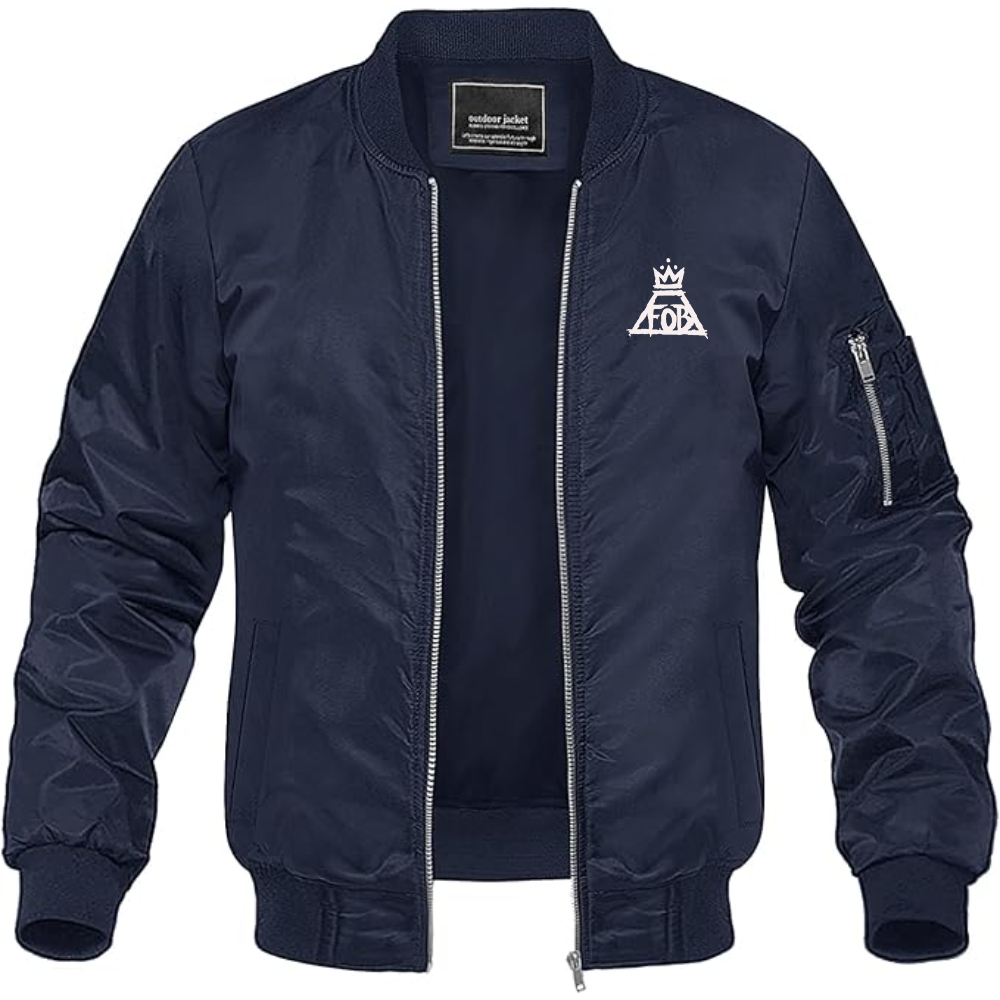 Men's Fall Out Boy Lightweight Bomber Jacket Windbreaker Softshell Varsity Jacket Coat