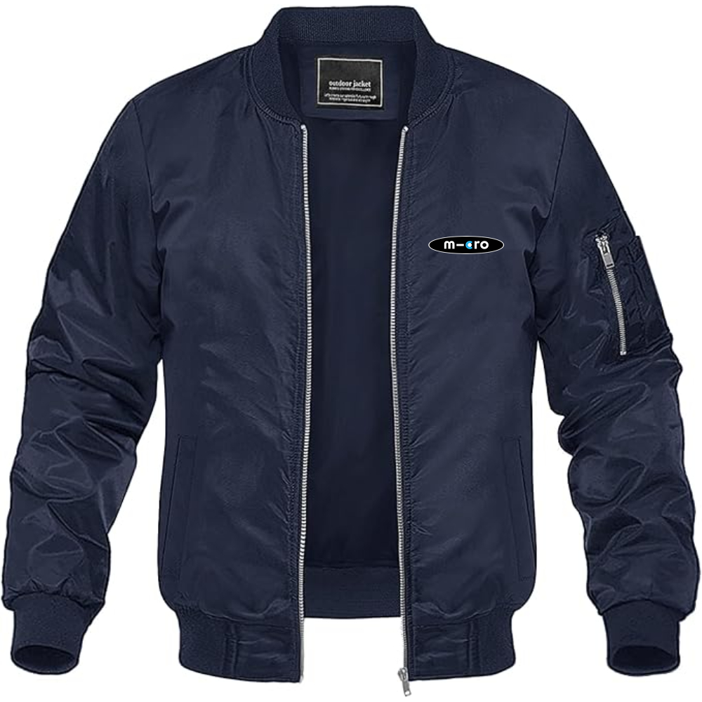 Men's Micromobility Logo Lightweight Bomber Jacket Windbreaker Softshell Varsity Jacket Coat