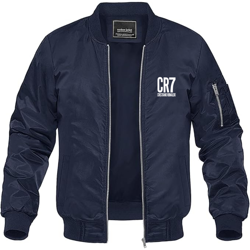 Men's CR7 Logo Lightweight Bomber Jacket Windbreaker Softshell Varsity Jacket Coat