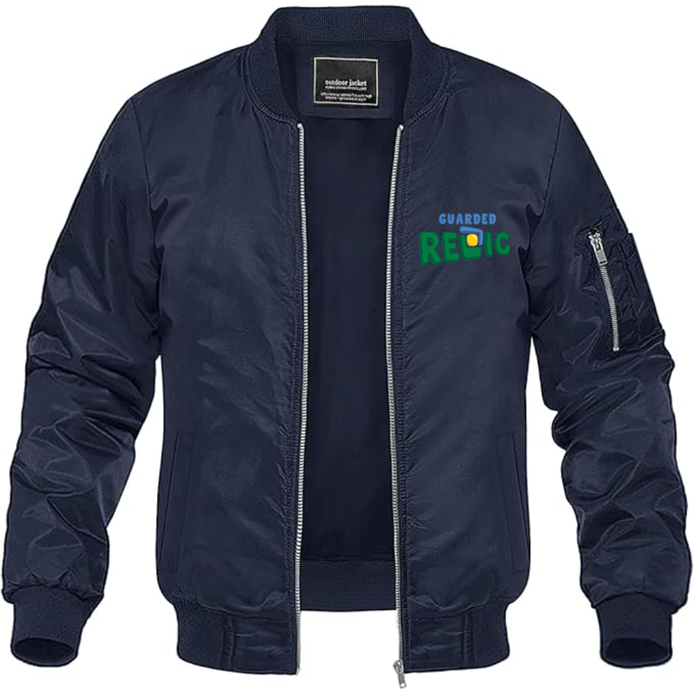 Men's Guarded Relic Logo Lightweight Bomber Jacket Windbreaker Softshell Varsity Jacket Coat