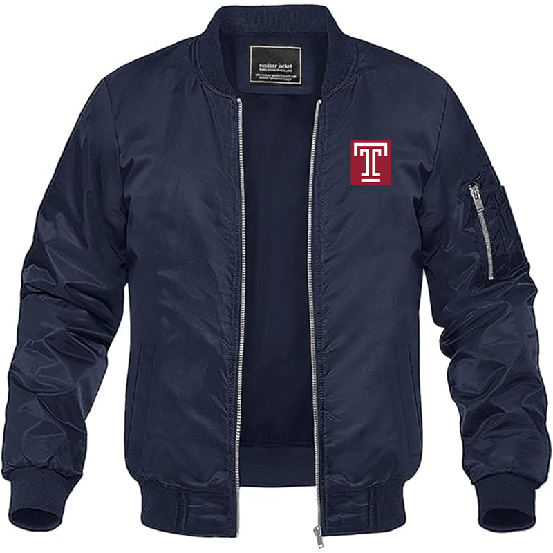 Men's Temple Owls Lightweight Bomber Jacket - Navy