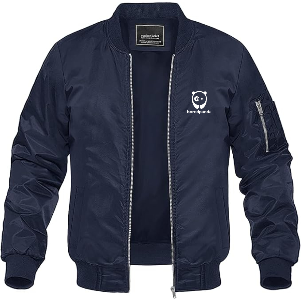 Men's Bored Panda Logo Lightweight Bomber Jacket Windbreaker Softshell Varsity Jacket Coat