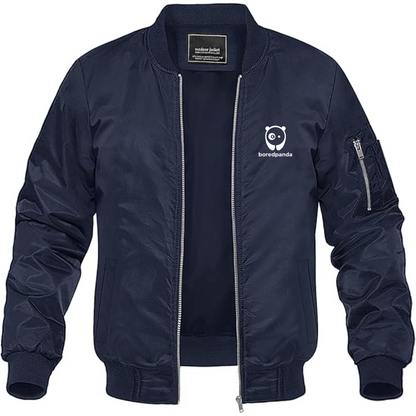 Men's Bored Panda Logo Lightweight Bomber Jacket Windbreaker Softshell Varsity Jacket Coat