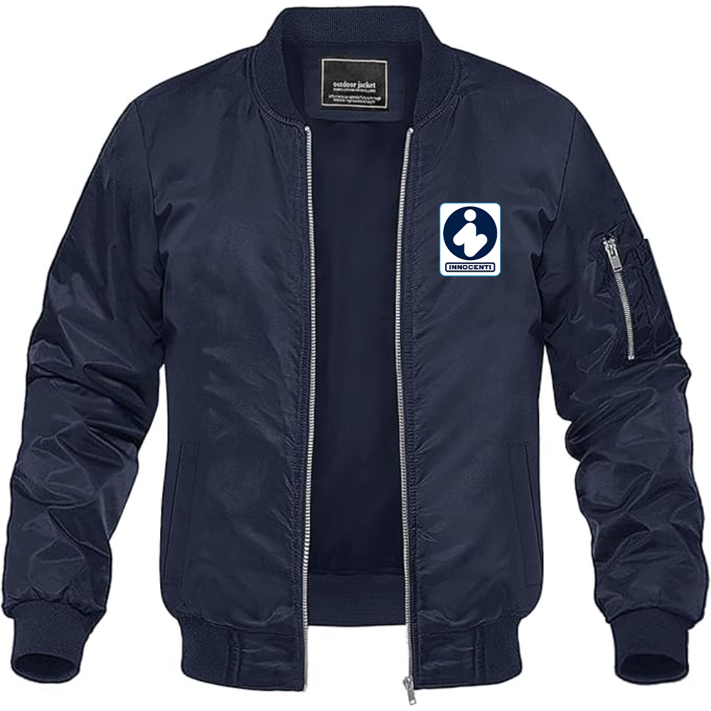Men's Innocenti Logo Lightweight Bomber Jacket Windbreaker Softshell Varsity Jacket Coat