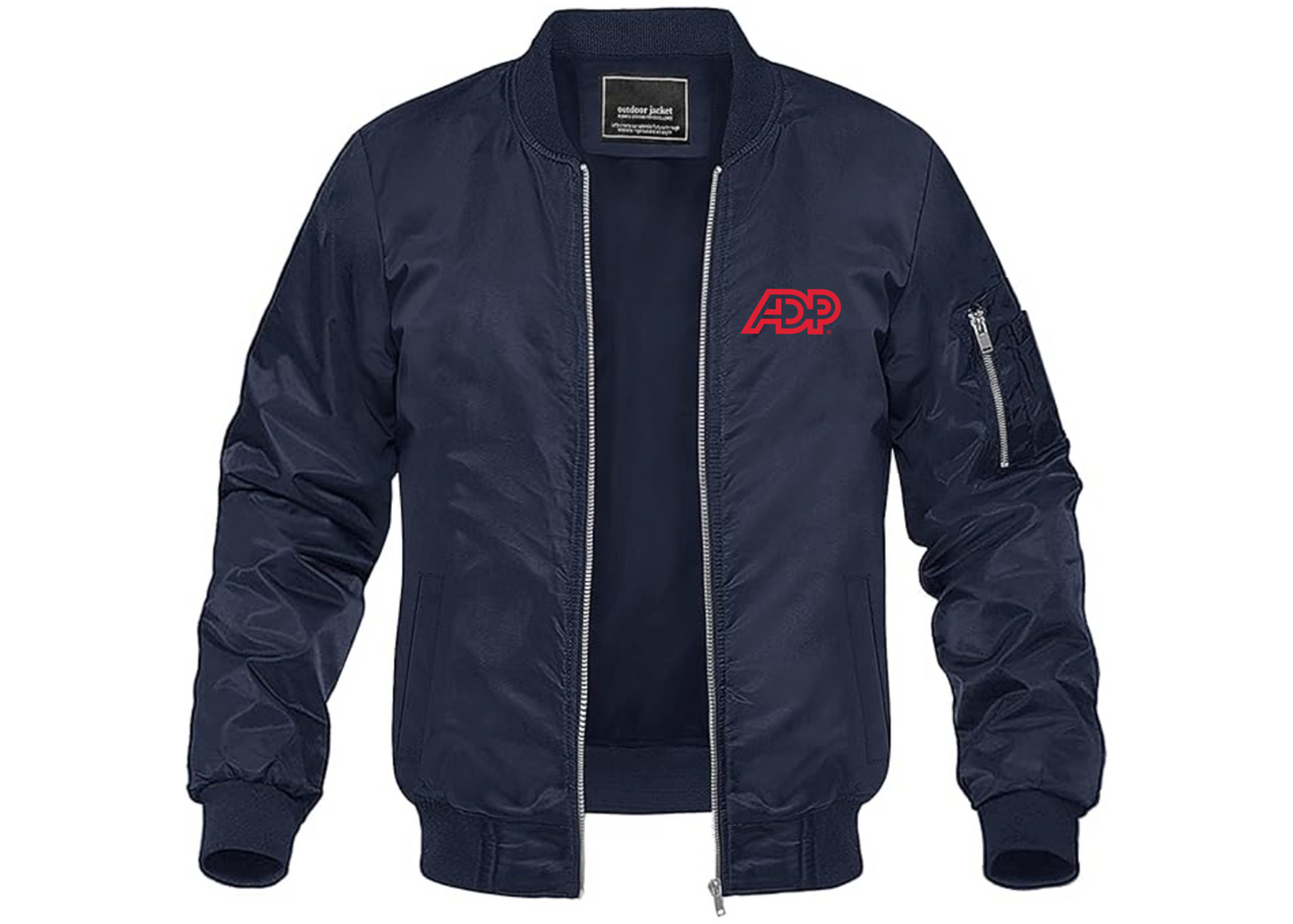 Men's ADP Logo Lightweight Bomber Jacket Windbreaker Softshell Varsity Jacket Coat