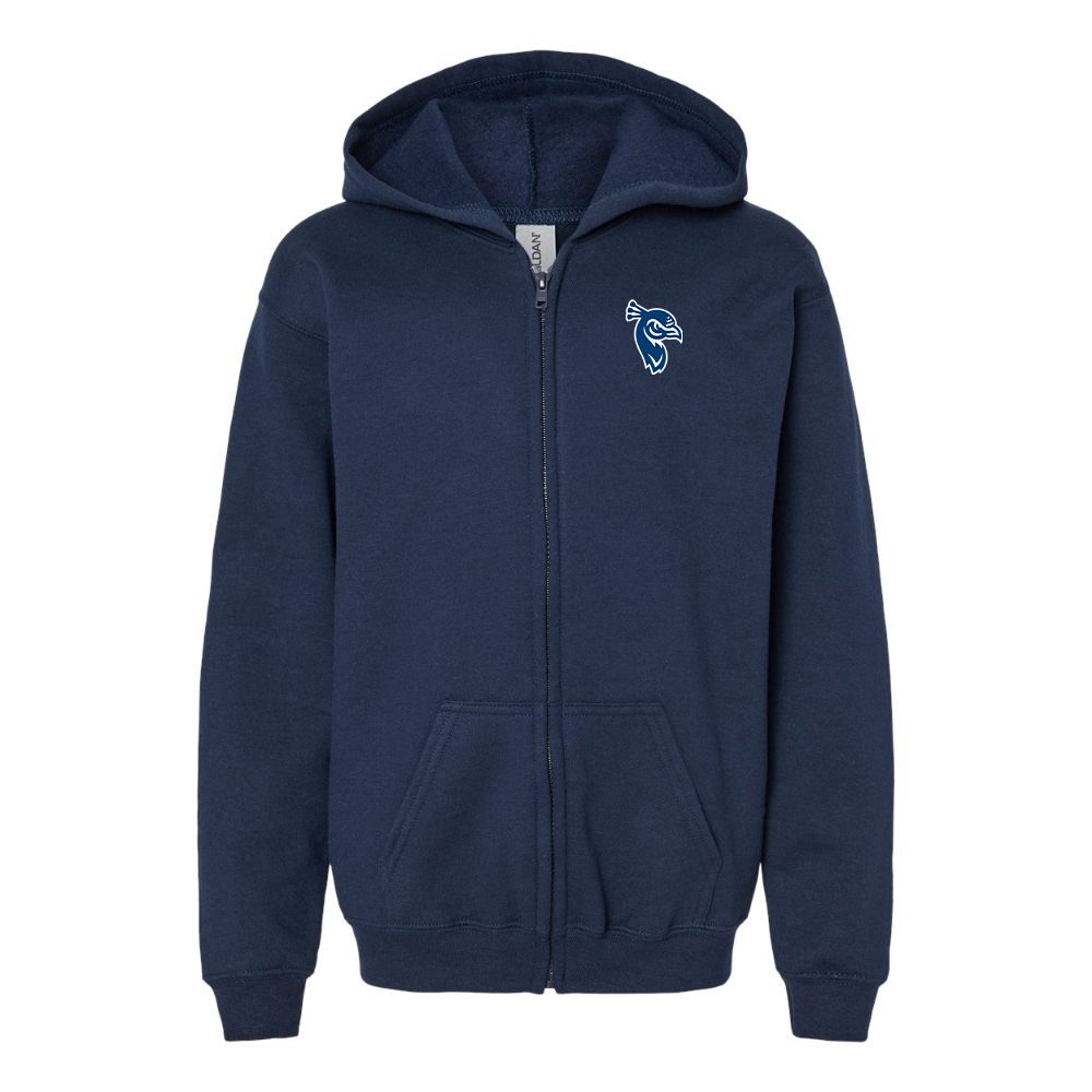 Gildan Heavy Blend Youth Saint Peters Peacocks Logo Full Zip Hooded Sweatshirt