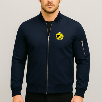 Men's Borussia Dortmund BVB FC Lightweight Bomber Jacket - Navy