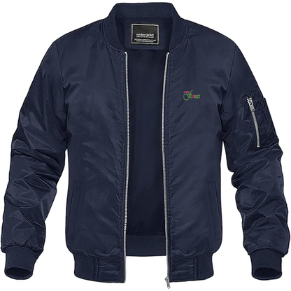 Men's Cyber Florist Logo Lightweight Bomber Jacket Windbreaker Softshell Varsity Jacket Coat