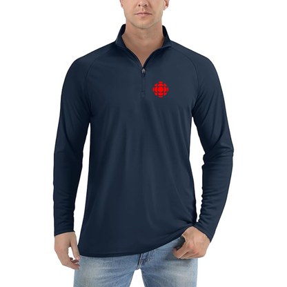 Men's CBC Logo Lightweight Quarter-Zip Athletic Shirt Long Sleeve Performance Wear