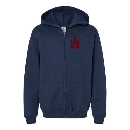 Gildan Heavy Blend Youth Alabama AM Bulldogs   Full Zip Hooded Sweatshirt