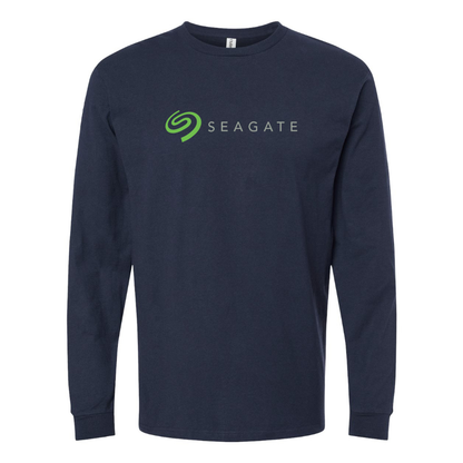 Men's Seagate Logo  Cotton Long Sleeve T-Shirt