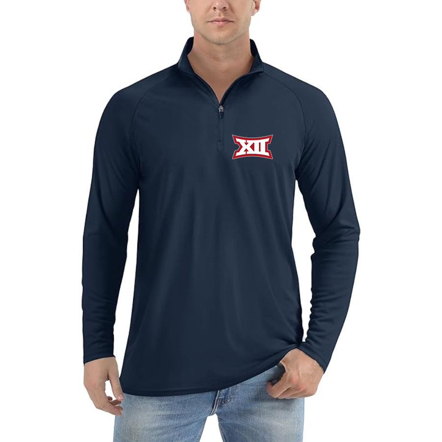 Men's Big 12 Conference Lightweight Quarter-Zip Athletic Shirt Long Sleeve Performance Wear