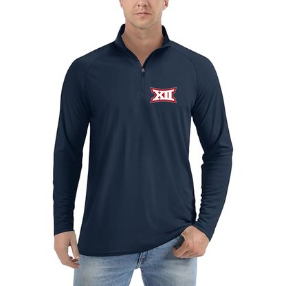 Men's Big 12 Conference Lightweight Quarter-Zip Athletic Shirt Long Sleeve Performance Wear