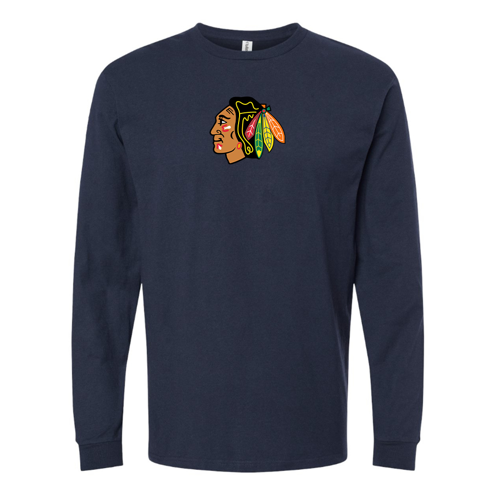 Youth Blackhawks Logo Cotton Long Sleeve T-Shirt