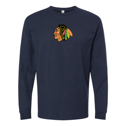 Youth Blackhawks Logo Cotton Long Sleeve T-Shirt