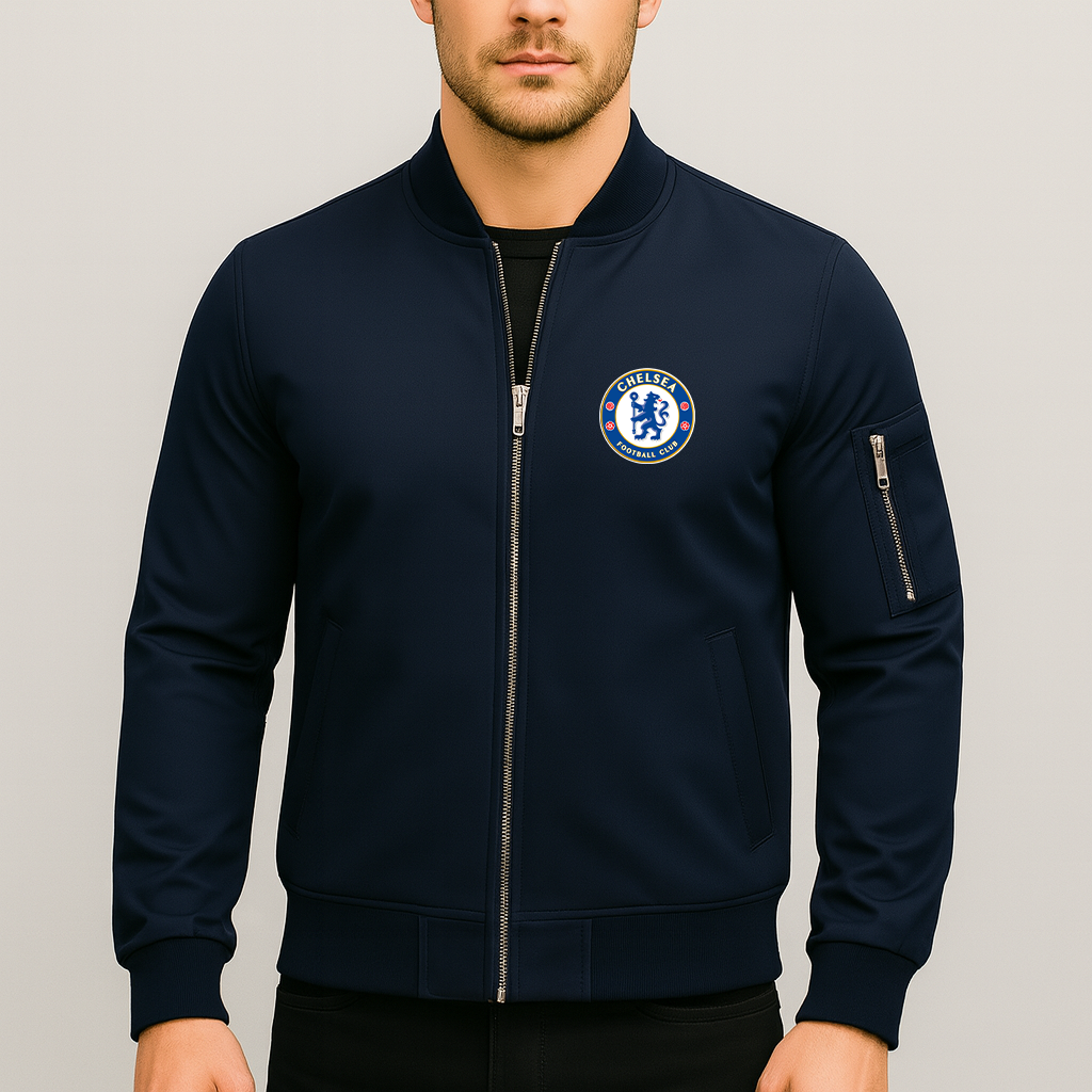 Men's Chelsea Soccer Lightweight Bomber Jacket - Navy