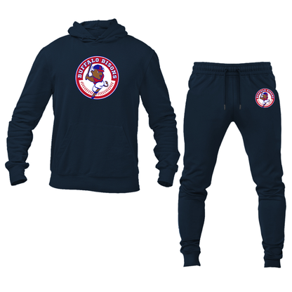 Men's Buffalo Bisons Logo Hoodie Joggers Set