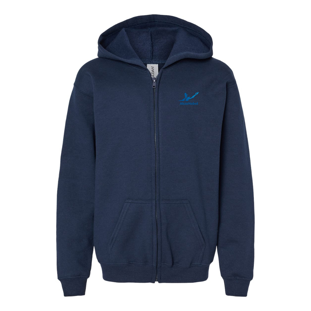 Gildan Heavy Blend Youth AkzoNobel Logo Full Zip Hooded Sweatshirt