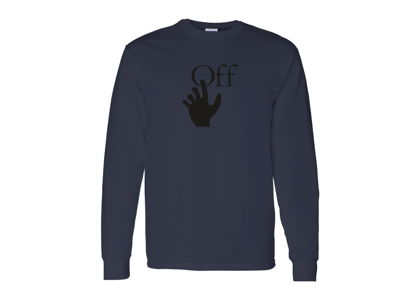 Men's Off-White Hand Gildan Heavy Cotton Long Sleeve T-Shirt