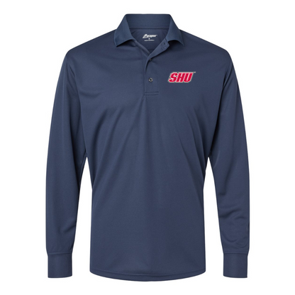 Men's Sacred Heart Pioneers Logo Paragon Prescott Long Sleeve Polo