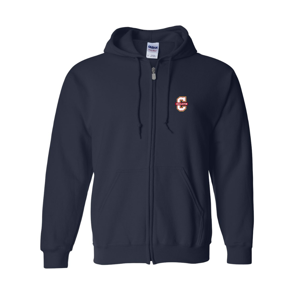 Men's Charleston Cougars  Gildan  Heavy Blend Full Zip Hooded Sweatshirt