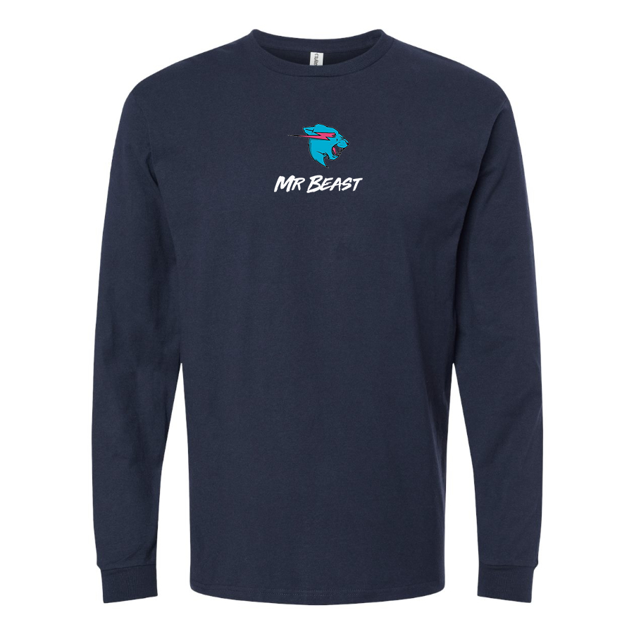 Men's  Mr Beast Logo Cotton Long Sleeve T-Shirt