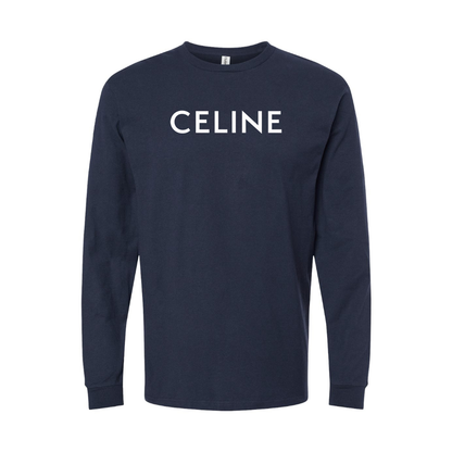 Men's Celine Logo Long Sleeve T-Shirt