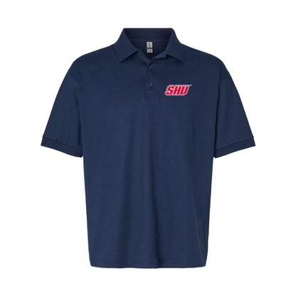 Men's Sacred Heart Pioneers Logo Gildan Dry Blend Jersey Polo