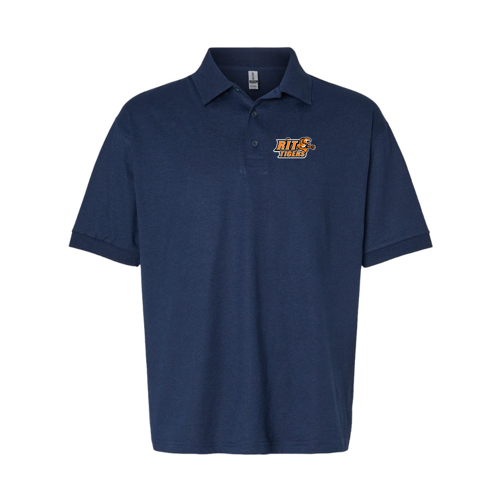 Men's RIT Tigers Logo Gildan Dry Blend Jersey Polo