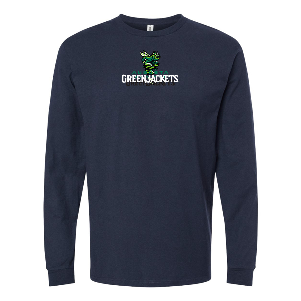 Youth Augusta GreenJackets Logo Cotton Long Sleeve T-Shirt