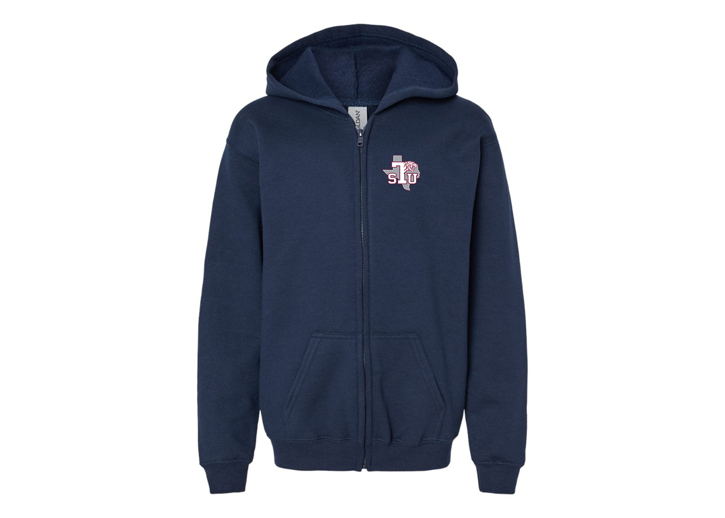 Gildan Heavy Blend Youth Texas Southern Tigers Full Zip Hooded Sweatshirt