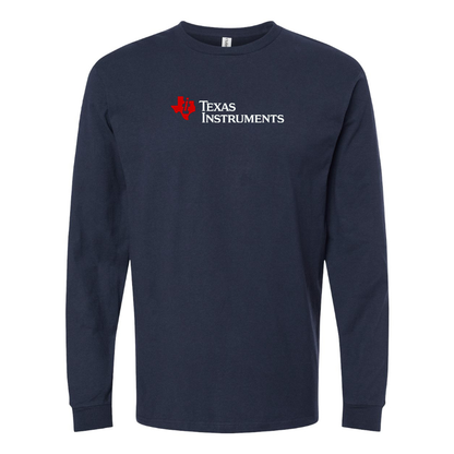Men's  Texas Instruments Logo  Cotton Long Sleeve T-Shirt