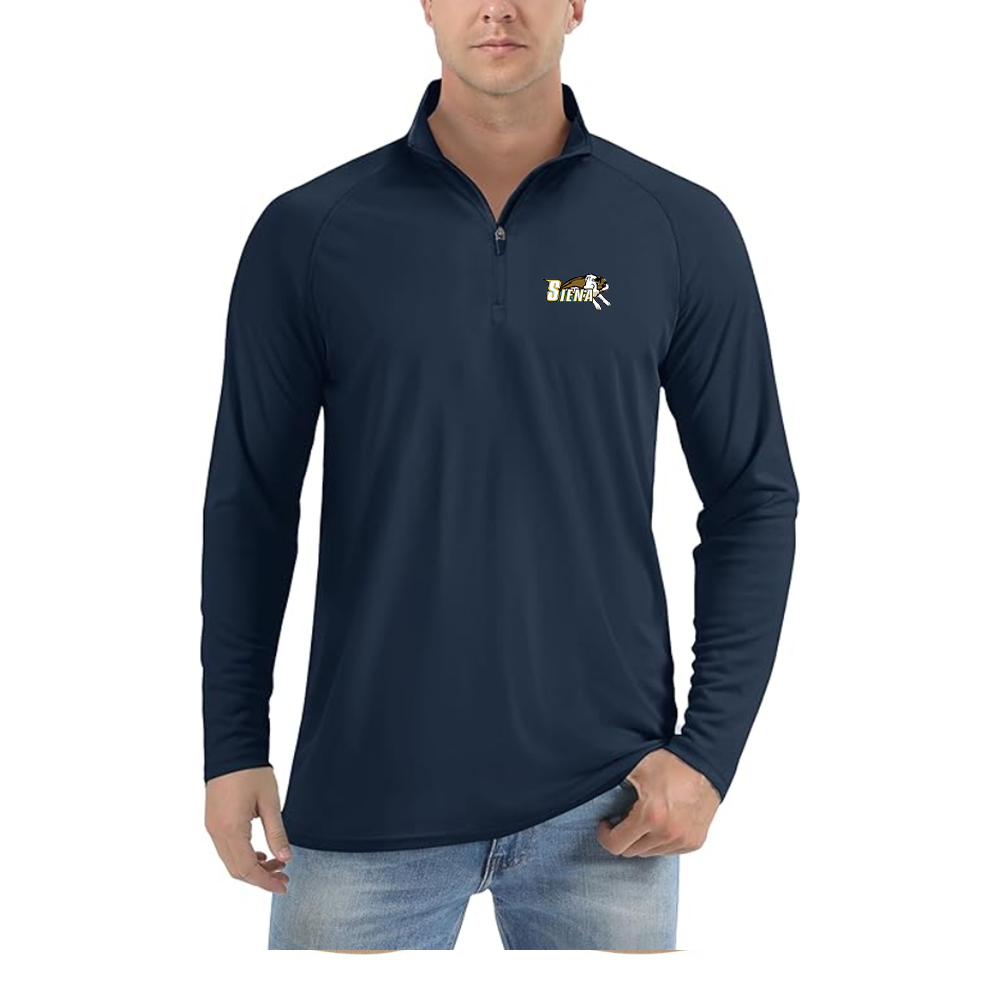 Men's Siena Saints Logo  Lightweight Quarter-Zip Athletic Shirt Long Sleeve Performance Wear