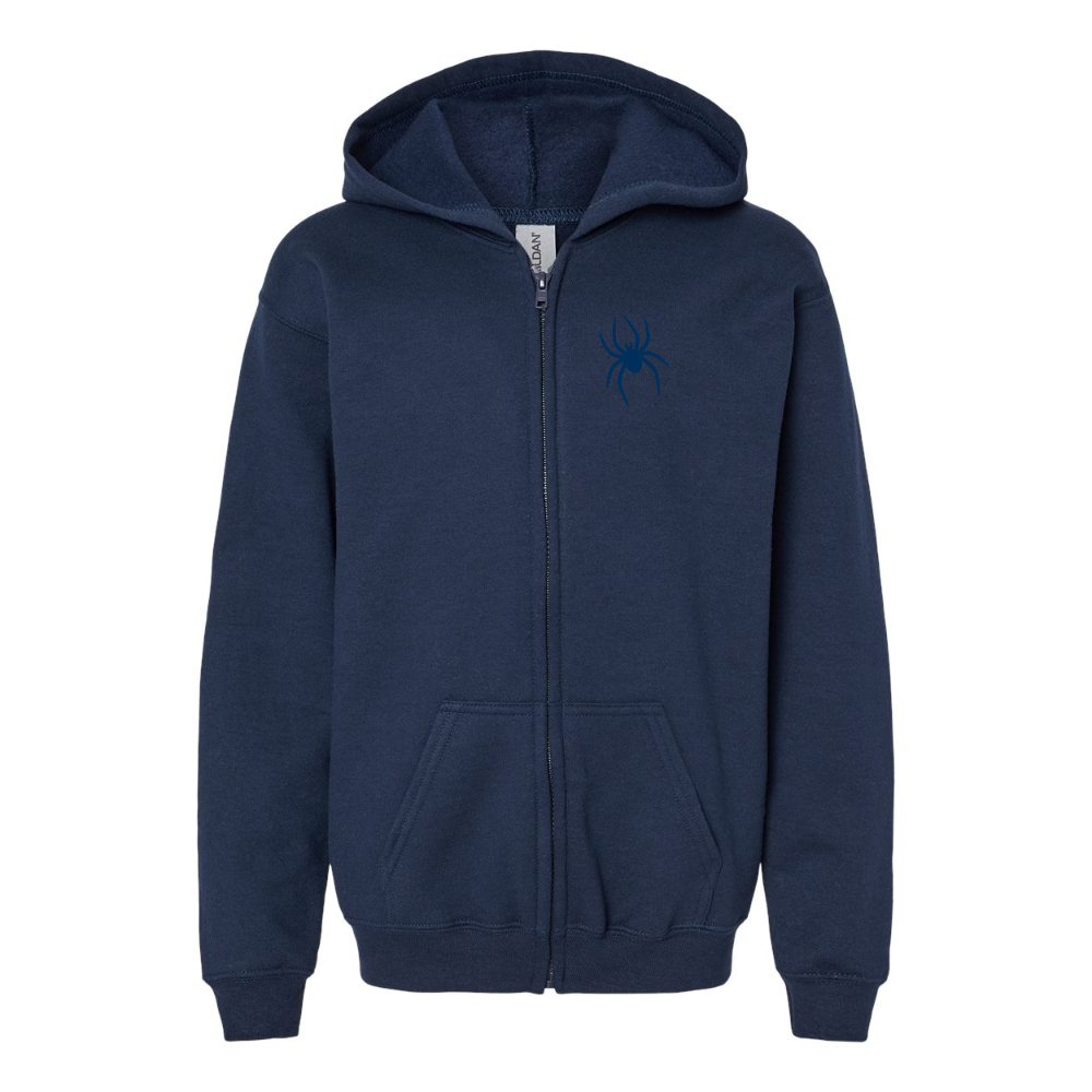 Gildan Heavy Blend Youth Richmond Spiders Logo Full Zip Hooded Sweatshirt
