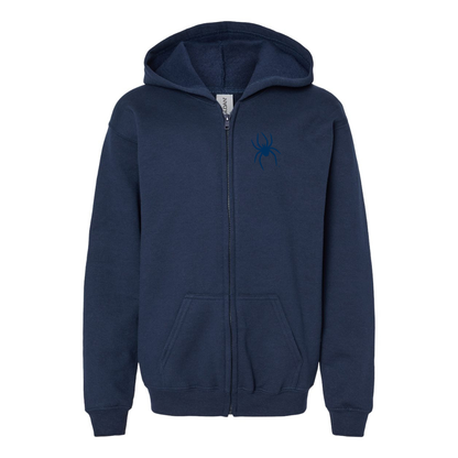 Gildan Heavy Blend Youth Richmond Spiders Logo Full Zip Hooded Sweatshirt