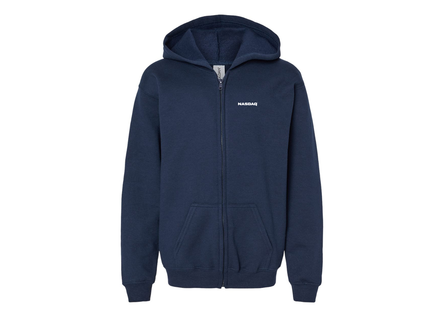 Gildan Heavy Blend Youth Nasdaq Logo Full Zip Hooded Sweatshirt