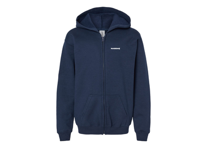 Gildan Heavy Blend Youth Nasdaq Logo Full Zip Hooded Sweatshirt