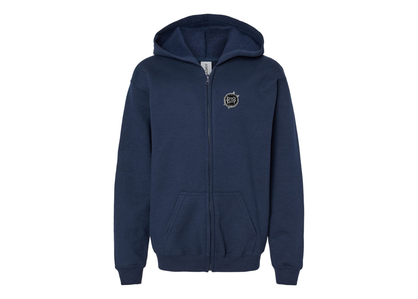 Gildan Heavy Blend Youth When Rivers Meet Full Zip Hooded Sweatshirt