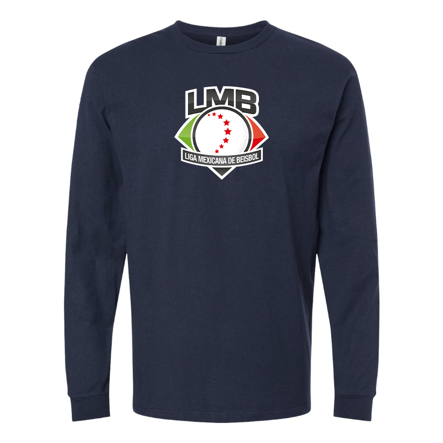 Men's Liga Mexicana de Béisbol Logo Cotton Long Sleeve T-Shirt