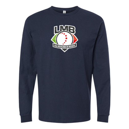 Men's Liga Mexicana de Béisbol Logo Cotton Long Sleeve T-Shirt