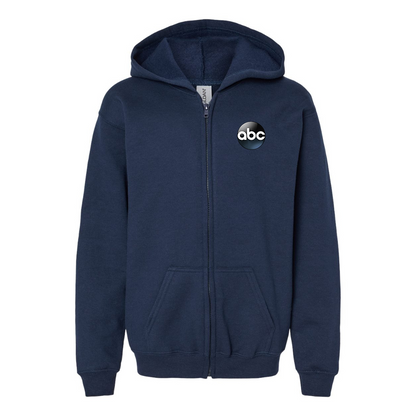 Gildan Heavy Blend Youth Abc Logo Full Zip Hooded Sweatshirt