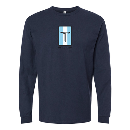 Men's De Tomaso Logo Cotton Long Sleeve T-Shirt